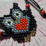 Bransoletka na sznurku "Sowa i serce czerwone" Prezent na Walentynki  - Bransoletka na sznurku "Sowa i serce czerwone" Prezent na Walentynki