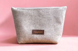 Szara kosmetyczka MAXI jasny flausz