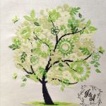 Ekologiczna bawełniana torba z haftem - wiosenne drzewko - 