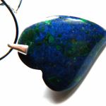 Lapis lazuli z malachitem, wisiorek - serce - 