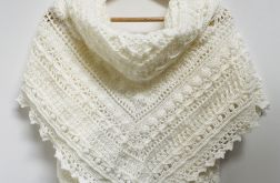 Duża biała chusta ślubna Allyana ręcznie robiona