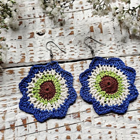 Szydełkowane kolczyki - oko proroka.