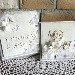 Komunia Święta- kartka z pudełkiem 01