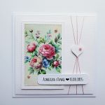 Kartka na ślub romantyczna z bukietem róż  - Romantyczna kartka ślubna z różami