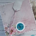 Kartka na wieczór panieński w różu, personalizacja - Tył kartki i tył etykietki