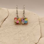 Kolczyki Fruit Cube – kolorowe kosteczki z owocami - 2