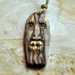 Wood face naszyjnik