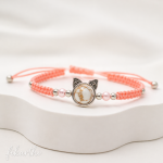 Bransoletka pleciona z kotem - Howlit BKI2603 - bransoletka z kotem