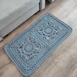 Dywan szydełkowy prostokątny boho 55cmx95cm 