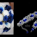 biżuteria ślubna sutasz kobalt,biel,srebro - 