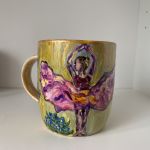 Porcelanowy kubek ręcznie malowany Tancerki w motylach  - 
