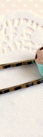 MIĘTOWE MUFFINKI - wsuwki do włosów z modeliny