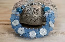 Bransoletka z niebieskich Chalcedonów "Kwiaty"