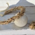 Wianek ślubny z naturalnych suszonych roślin - złocony złoty