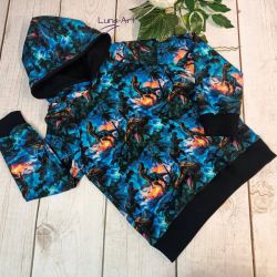 Bluza z kapturem w dinozaury r.110 wyprzedaż