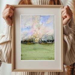 Oryginalna akwarela. Pejzaż 30x40cm