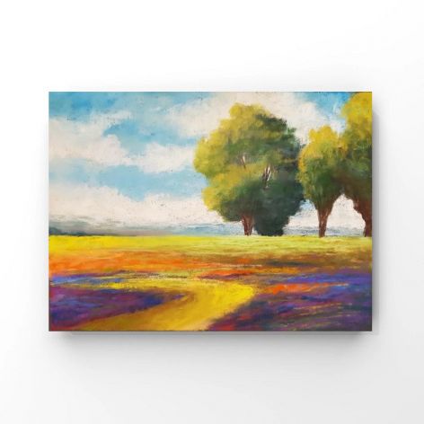 Pejzaż-praca formatu 18/24 cm pastele suche.