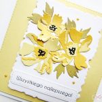 Kartka UNIWERSALNA z żółtymi kwiatami - Żółto-biała kartka na różne okazje