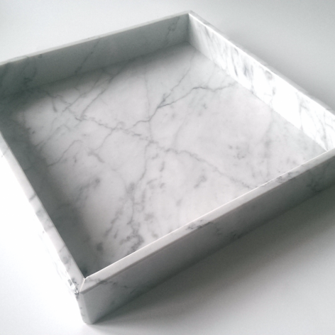 Taca z marmuru Bianco Carrara Venato 25 x 25 x 1 cm