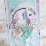 Kartka urodzinowa DL "Rainbow Pony" GOTOWA - 