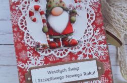 Kartka świąteczna z gnomem Kartka świąteczna z gnomem
