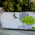Skrzynka na kwiaty, shabby chic, lawenda - 