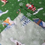 Obrus świąteczny Boże Narodzenie Wesoły Mikołaj 100 % bawełna - 240 cm x 143 cm - Ścieg kopertowy