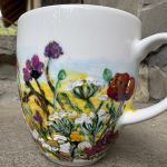 Porcelanowy kubek ręcznie malowany Letnia łąka 4 - 