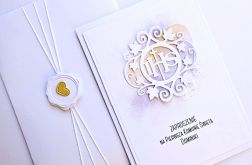 Zaproszenie komunijne eleganckie handmade