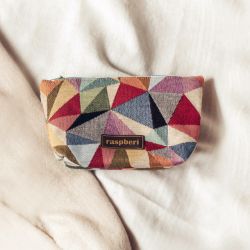 Kosmetyczka MIDI z żakardu kolorowe trójkąty