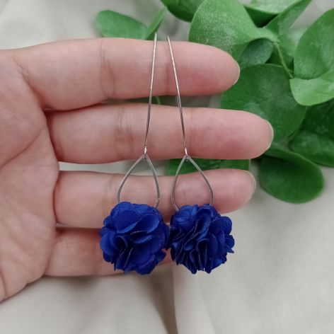 Kobaltowe kolczyki na wesele, lekkie długie