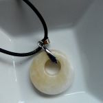 Naturalny żółty awenturyn, kółko z dziurką, wisiorek uniseks - 