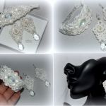 kolczyki i bransoletka ślubna sutasz - 