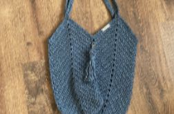 Niebieska torba tulipan handmade