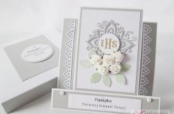 Kartka PAMIĄTKA KOMUNII z różyczkami #2 /Z