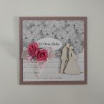 Kartka na ślub ślubna różowe różyczki  - 