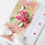 Kartka URODZINOWA z malinowymi różami - Kartka urodzinowa z kwiatami