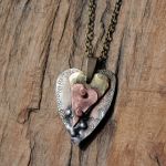 Serce familijne - wisior z miedzi i mosiądzu