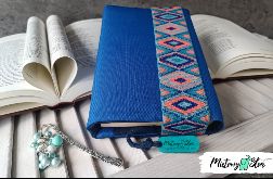 Otulacz / etui na książkę ~ szafirowy boho