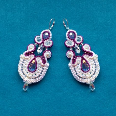 Kolczyki Biało-fioletowe 