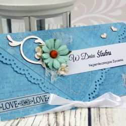 Kopertówka z okazji ślubu-błękitny motyl