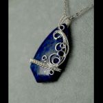 Srebrny wisior z kaboszonem lapis lazuli - Lapis Lazuli, Srebrny wisior z Lapisem lazuli, ręcznie wykonany, prezent dla niej, prezent dla mamy, prezent urodzinowy, biżuteria autorska