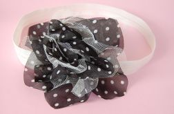 Retro opaska niemowlęca "Groszki z tiulem"