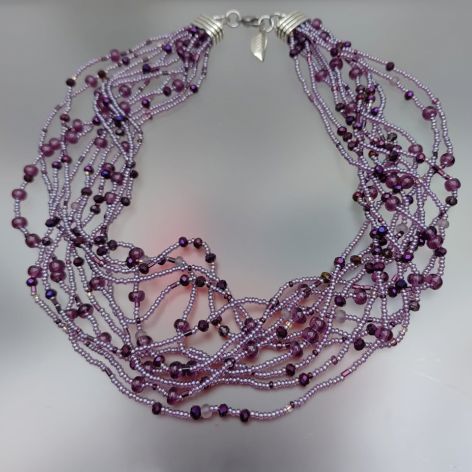 Naszyjnik Fioletowe Kryształki 2