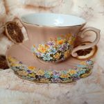 Runo kwiatowe ręcznie malowany komplet - ręcznie malowane