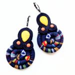 Navy Blue Masai kolczyki sutasz - 