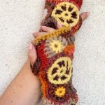 Mitenki freeform crochet cytrynki - crazy girl