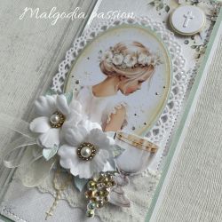 Kartka na Komunię ręcznie robiona