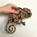 Kameleon szydełkowy wielokolorowy - 