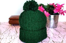 Szydełkowa czapka Beanie Zielona